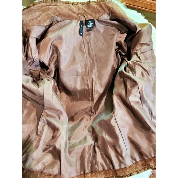 NEW DIRECTIONS Genuine Leather Chocolate Brown Suede Jacket Petite Small - Picture 5 of 9